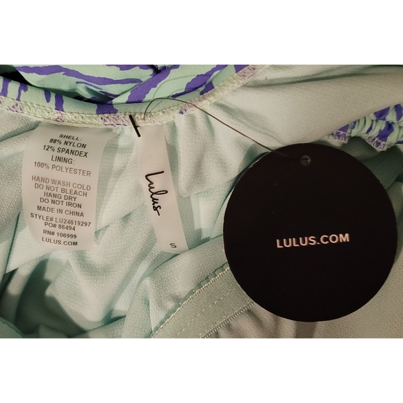 Lulu's Make Waves Mint Zebra Print Ruched One-Piece Swimsuit - Picture 3 of 3